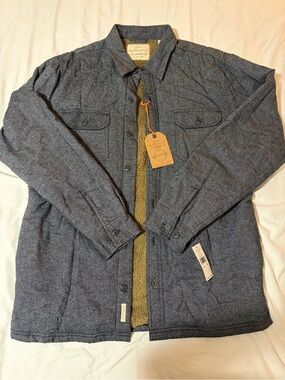 Weatherproof Men's Quilted Shirt Jacket in Heather Blue